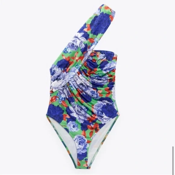 Zara | Assymetrical One Shoulder Floral Bodysuit - Picture 4 of 11